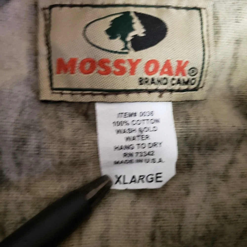 VTG Mossy Oak Jacket Mens XL Camo Zip Up Mock Neck Hunting Pockets Made in USA